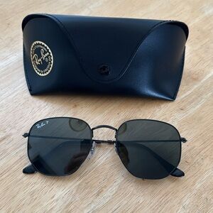 Ray-Ban Black Metal Frame Sunglasses with Dark Green Lenses